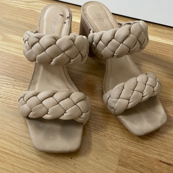 Tan Braided Block Heels - Picture 4 of 4